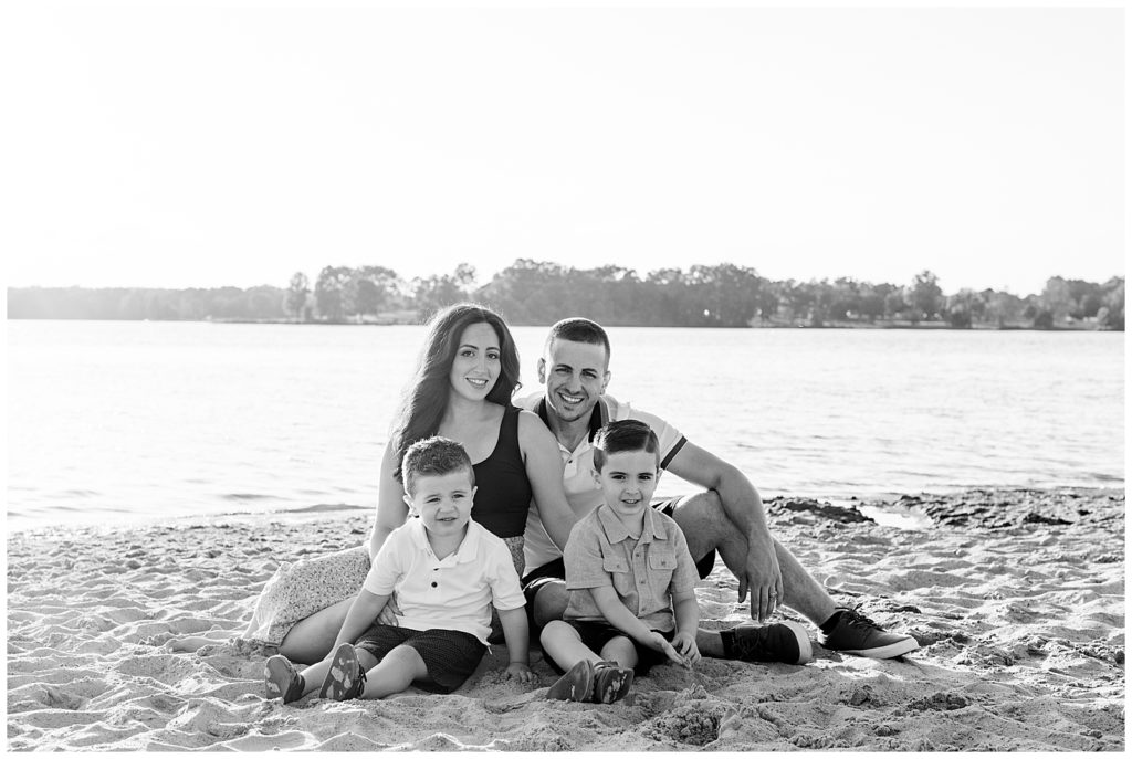 family on the beach