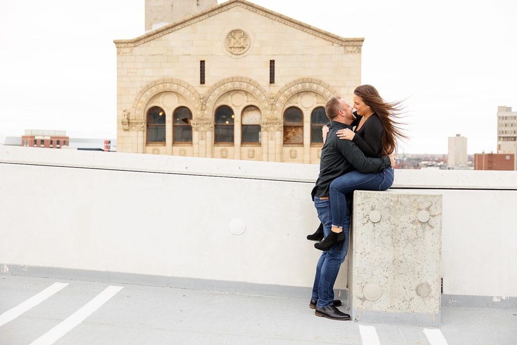 Rooftop engagement pictures