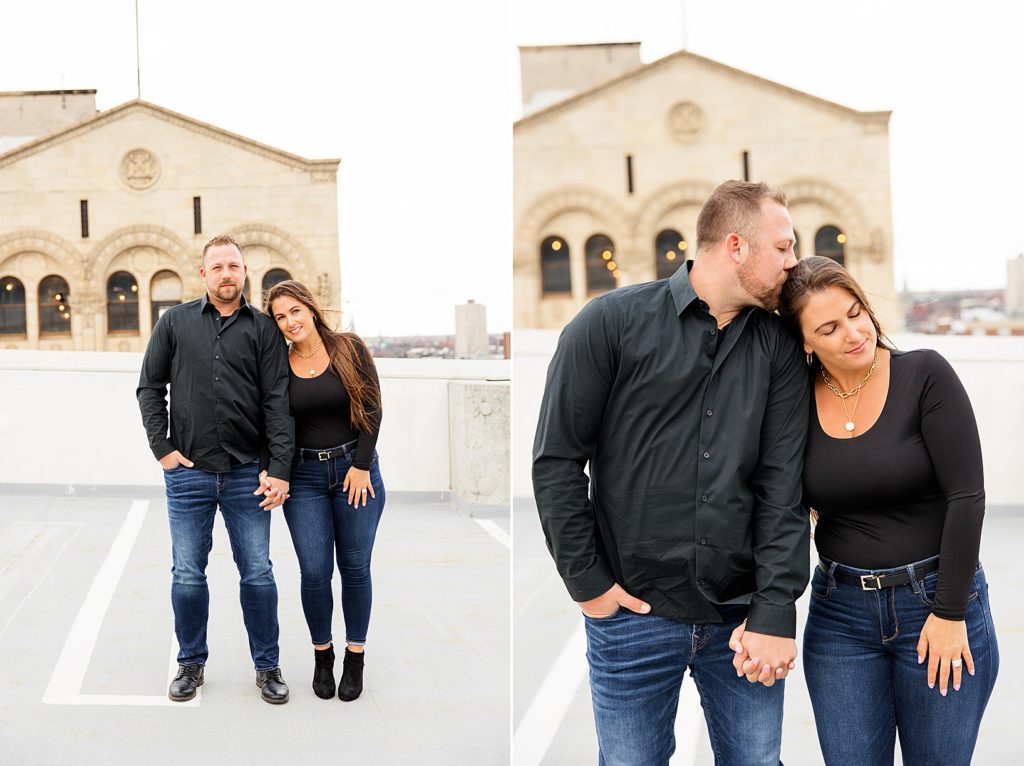 Detroit Engagement Session on a Rooftop