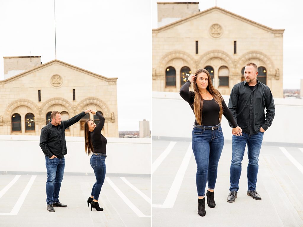 Rooftop Engagement Session Pictures
